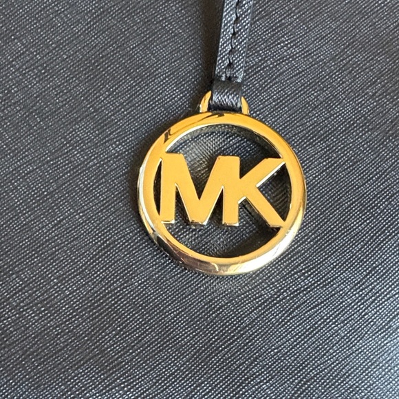 Michael Kors Black Tote with Gold Accents - Picture 3 of 10